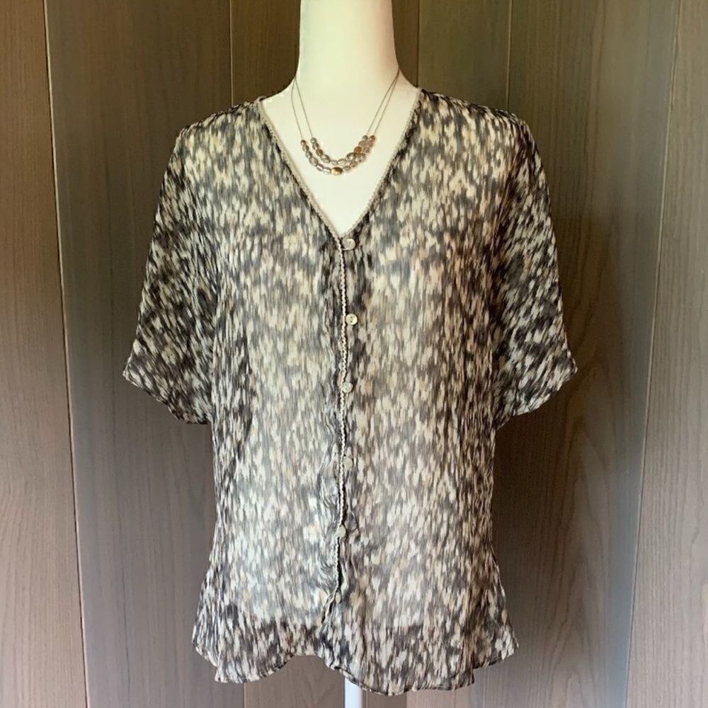 Converse One Star T-shirt Sheer Blouse Small